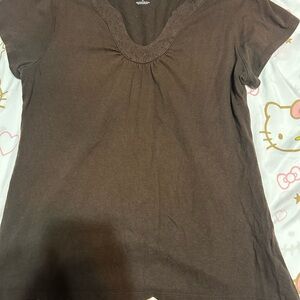 Croft & Barrow Dark Brown Top